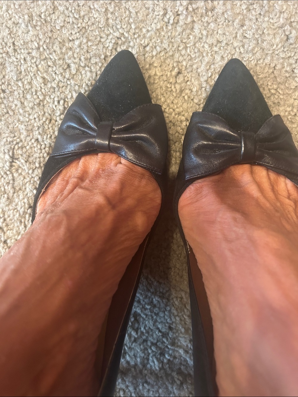 Kate Spade Black Pointed Toe Bow Flats - Women's Dress Shoes